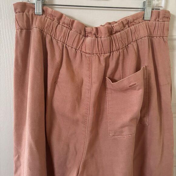 Pilcro Women Wide Leg Pants Size Large Peach Paperbag Boho Hippie Comfort Casual - Picture 8 of 12